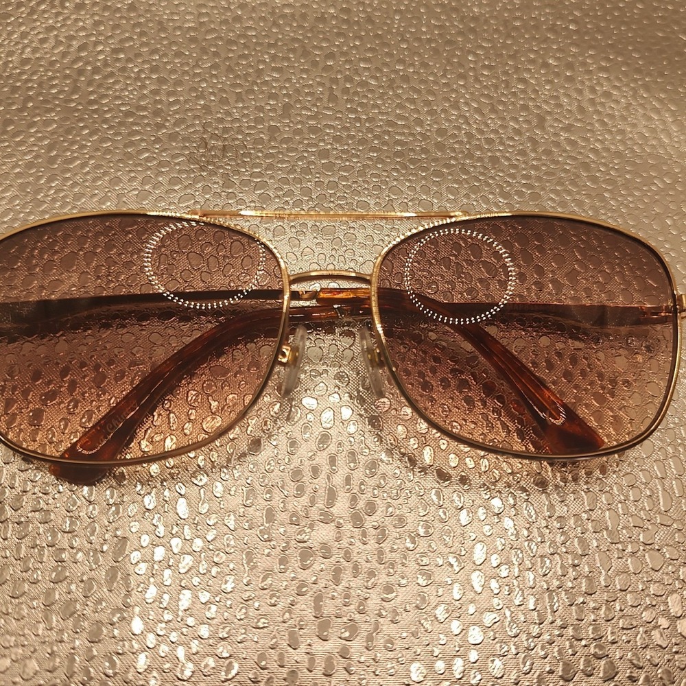 Gold Metal Aviator Sunglasses Brown Gradient Lens Double Bridge Classic‎ Retro